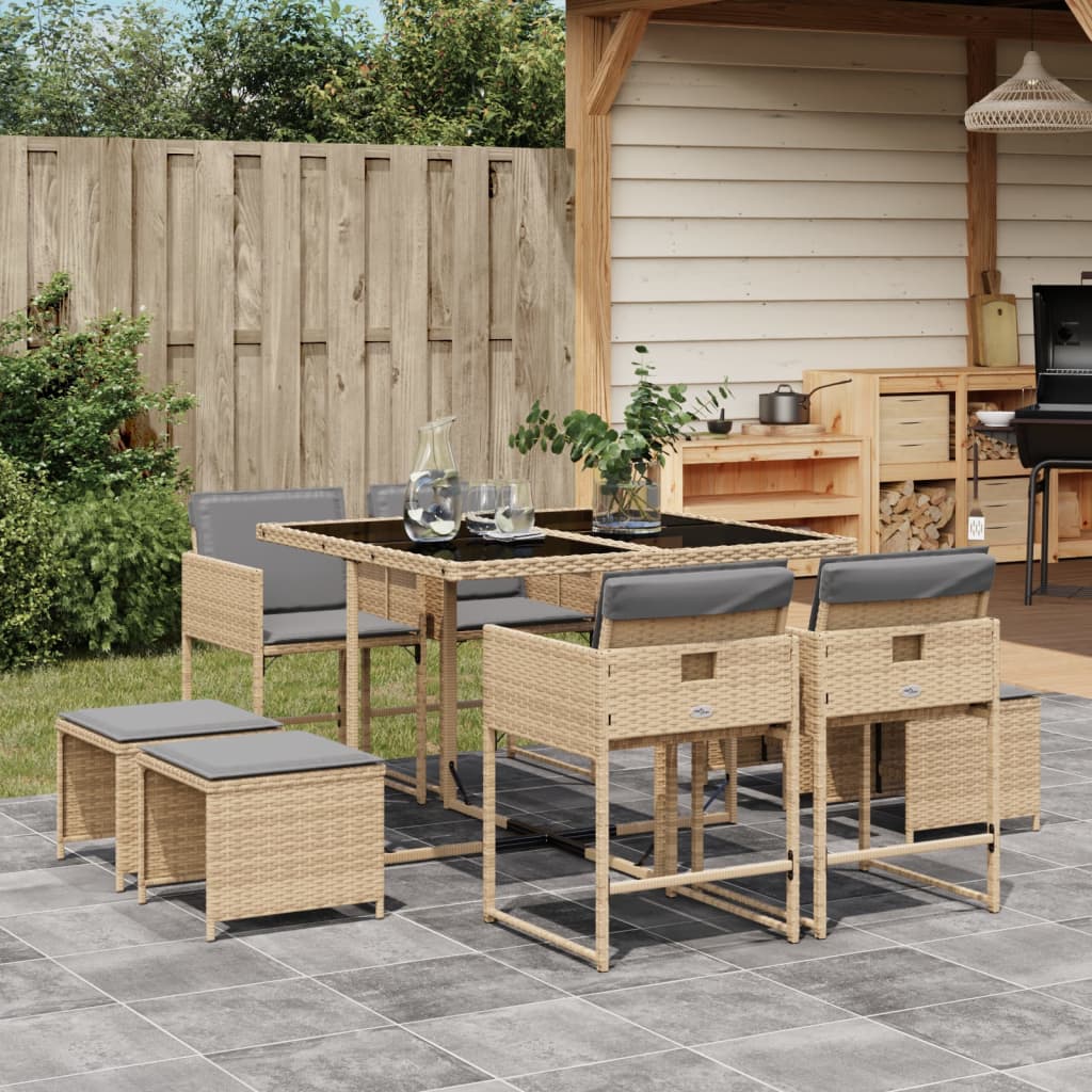 Tuinset Met Kussens Poly Rattan