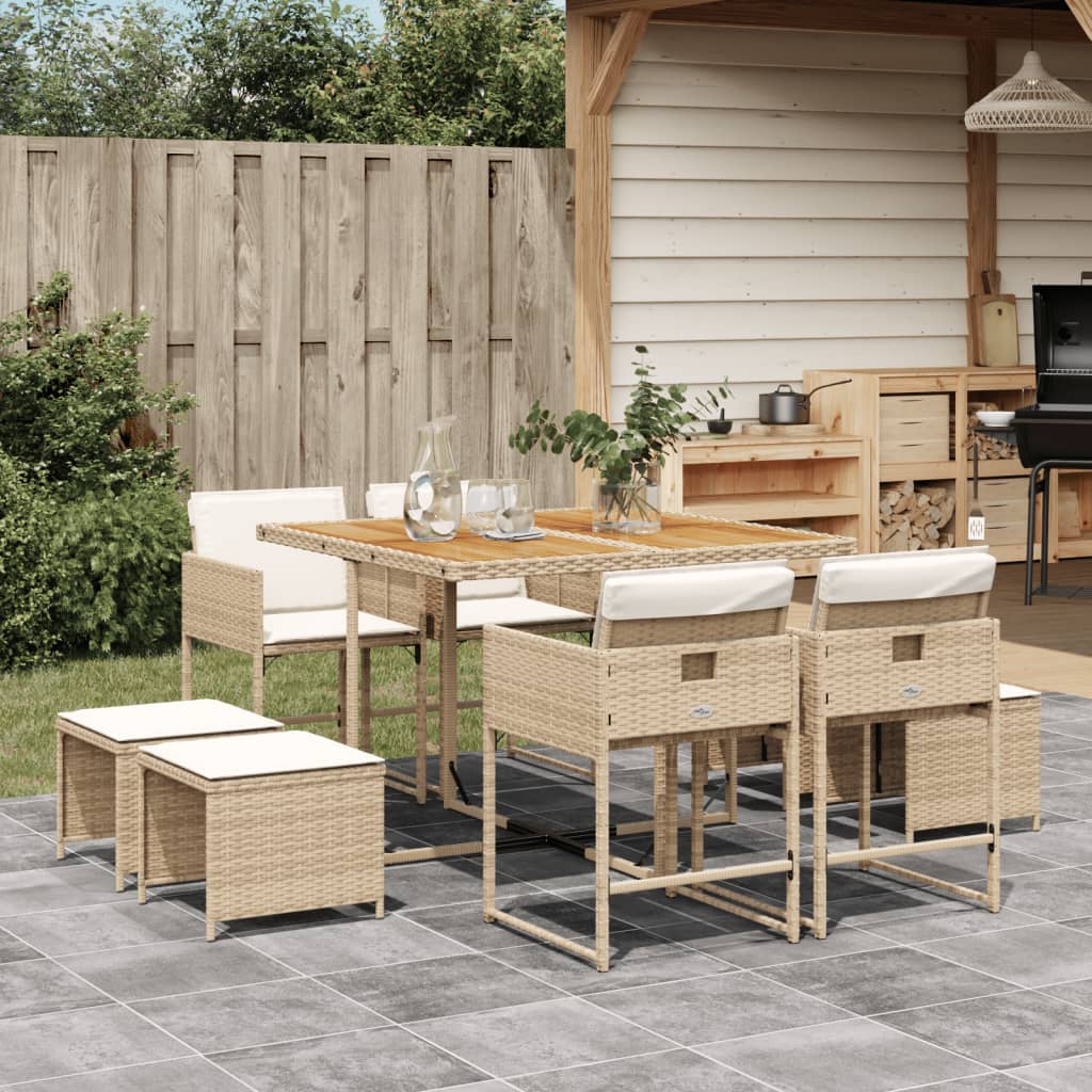 Tuinset Met Kussens Poly Rattan