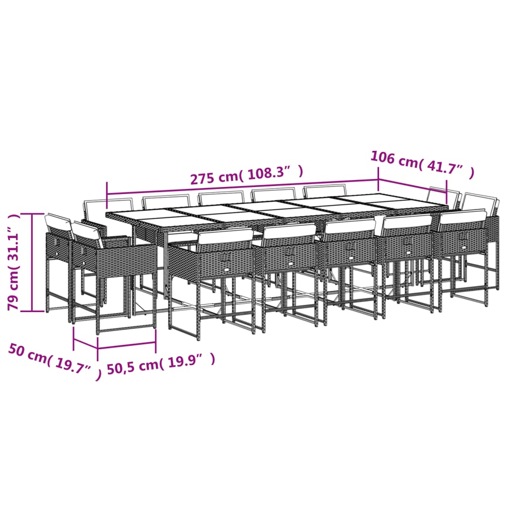 Tuinset Met Kussens Poly Rattan