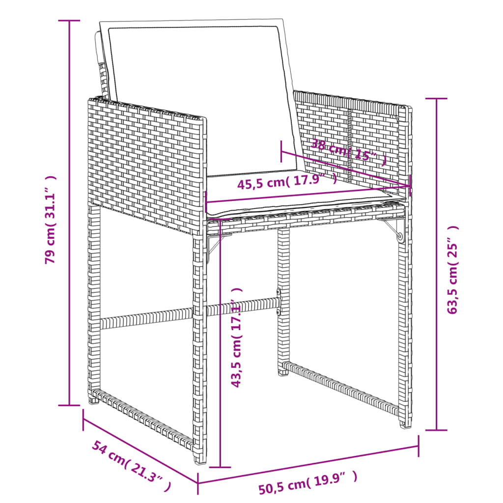 Tuinset Met Kussens Poly Rattan