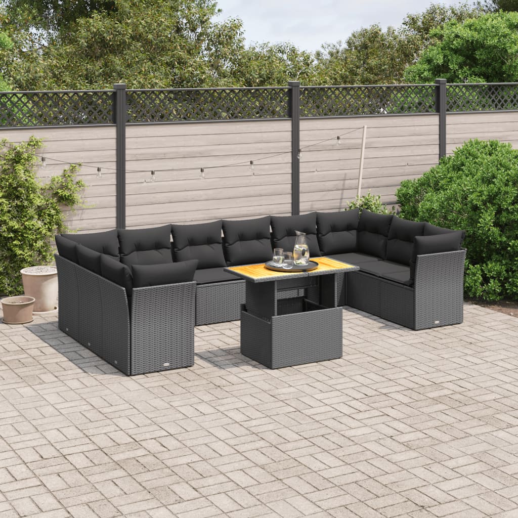 1 Tuinset Met Kussens Poly Rattan