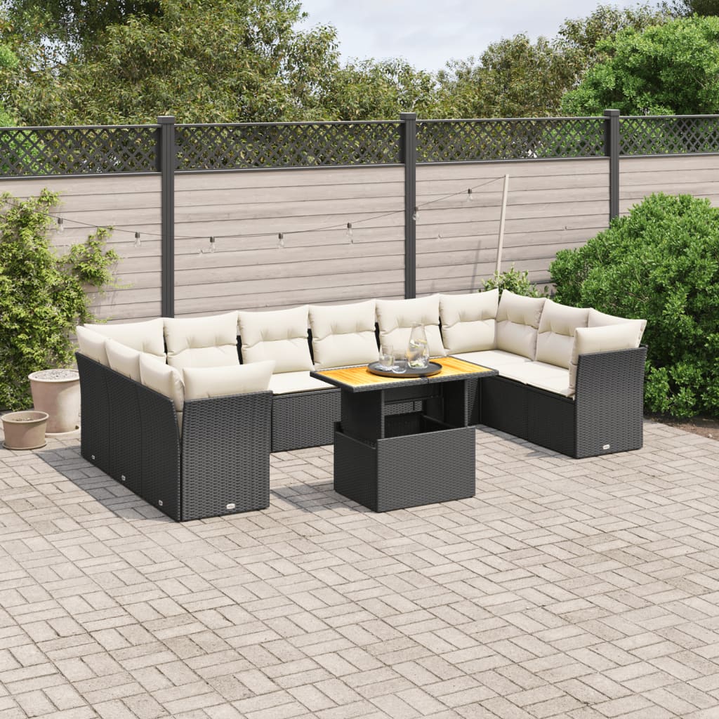 1 Tuinset Met Kussens Poly Rattan