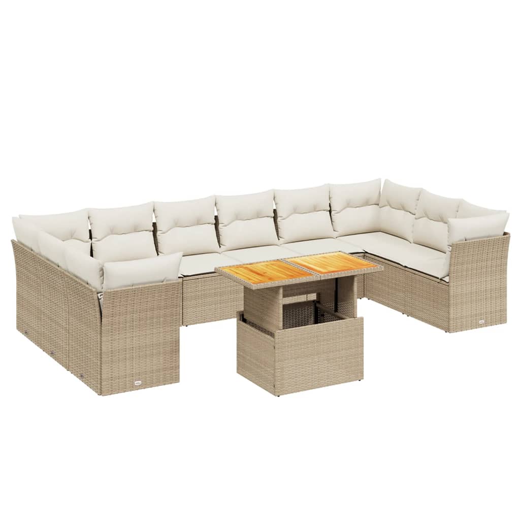 1 Tuinset Met Kussens Poly Rattan