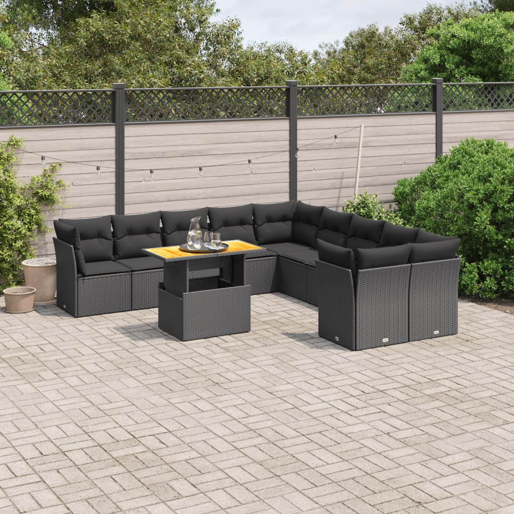 1 Tuinset Met Kussens Poly Rattan