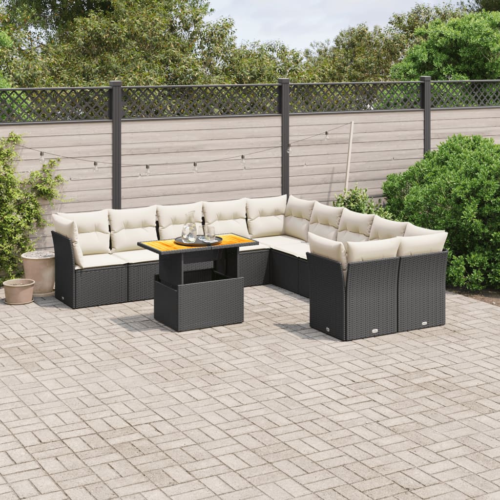 1 Tuinset Met Kussens Poly Rattan