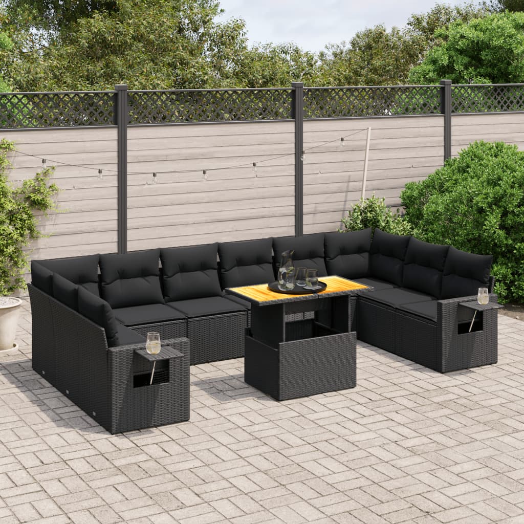 1 Tuinset Met Kussens Poly Rattan Beige