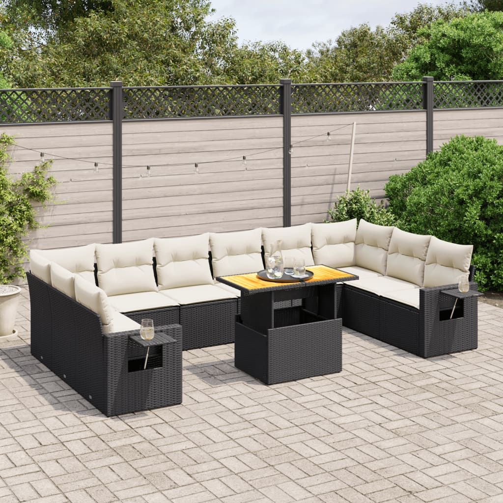 1 Tuinset Met Kussens Poly Rattan Beige