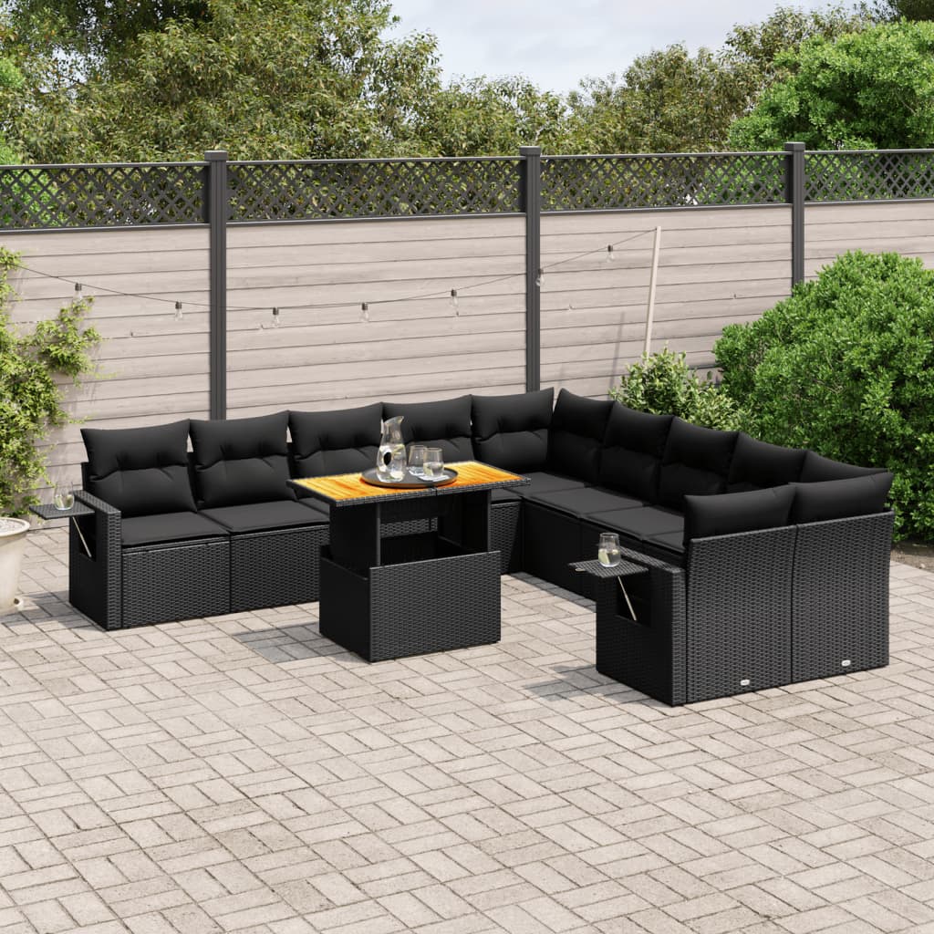 1 Tuinset Met Kussens Poly Rattan Beige