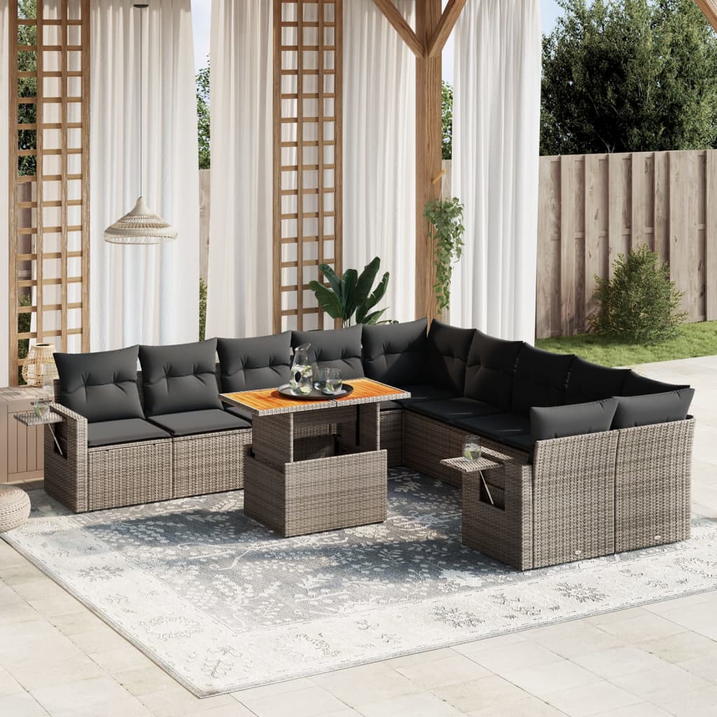 1 Tuinset Met Kussens Poly Rattan Beige