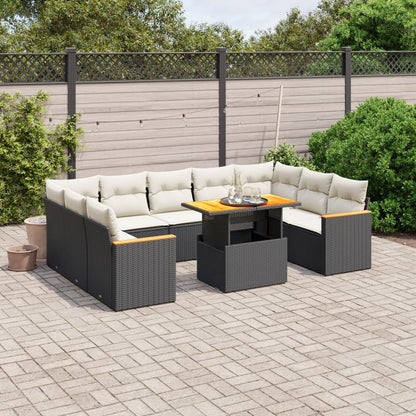 1 Tuinset Met Kussens Poly Rattan Beige