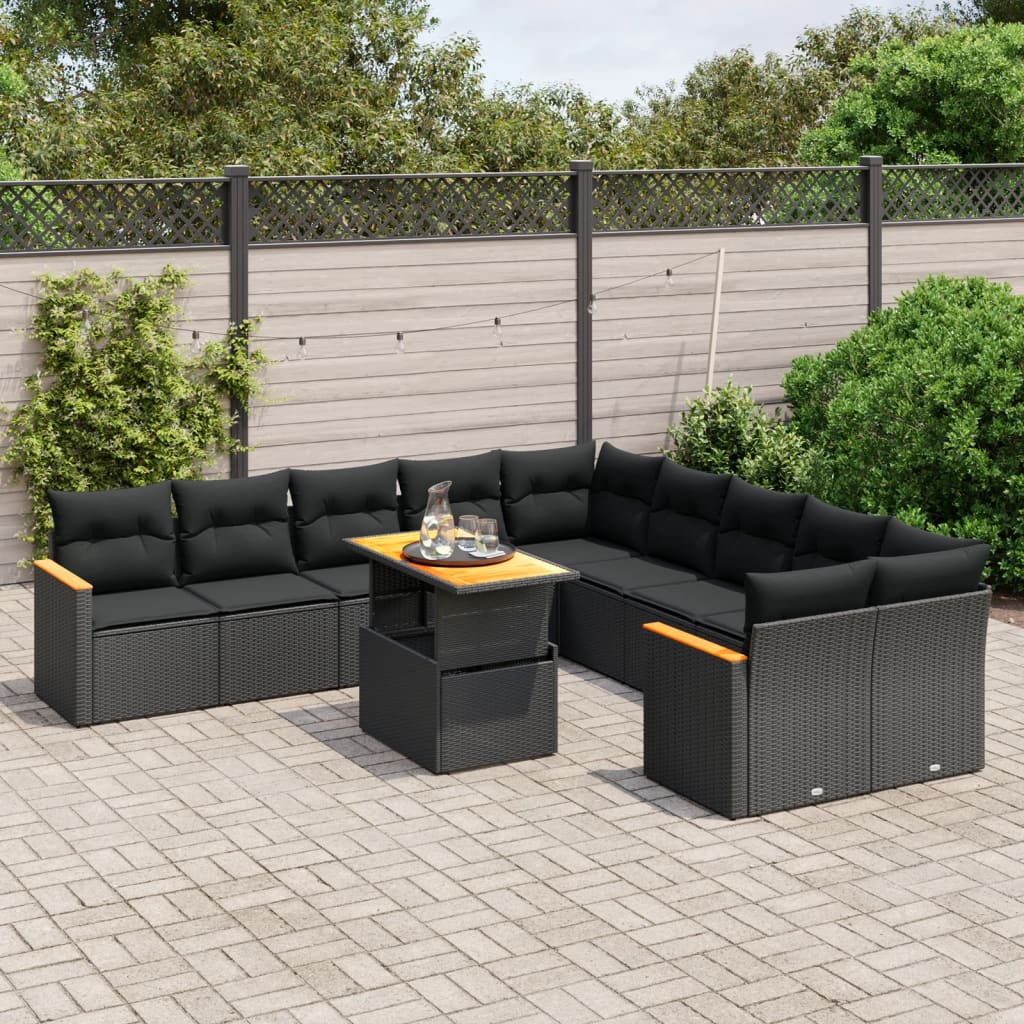 1 Tuinset Met Kussens Poly Rattan Beige