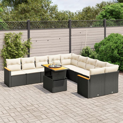 1 Tuinset Met Kussens Poly Rattan Beige