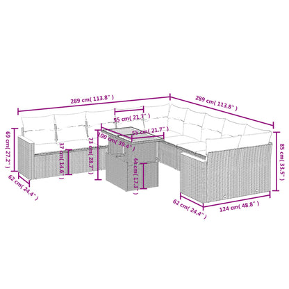 1 Tuinset Met Kussens Poly Rattan Beige