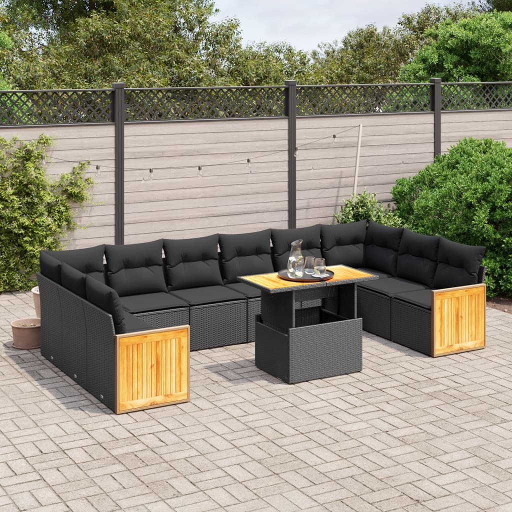 1 Tuinset Met Kussens Poly Rattan