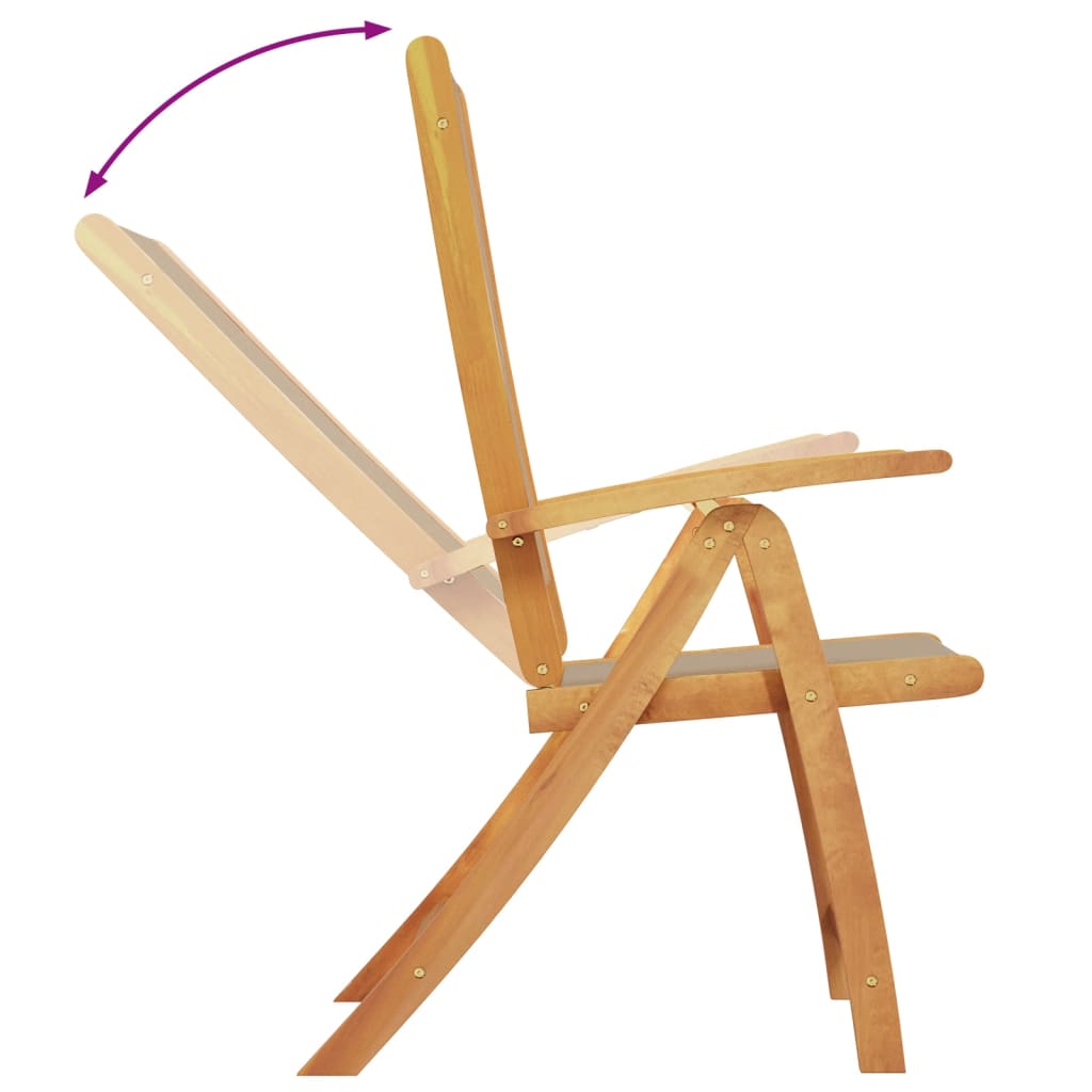 5-Delige Tuinset Massief Acaciahout En Textileen