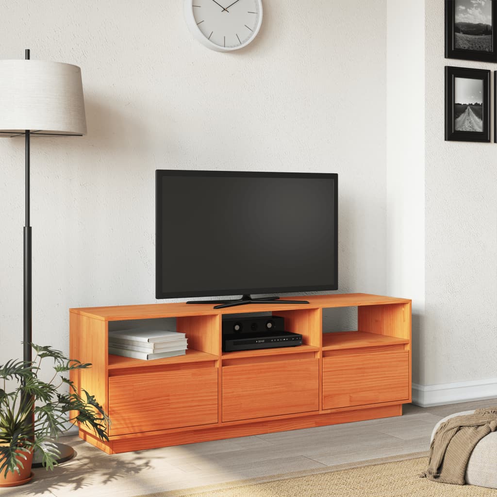 Tv-Meubel 140X37X50 Cm Massief Grenenhout