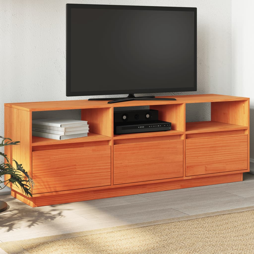 Tv-Meubel 140X37X50 Cm Massief Grenenhout