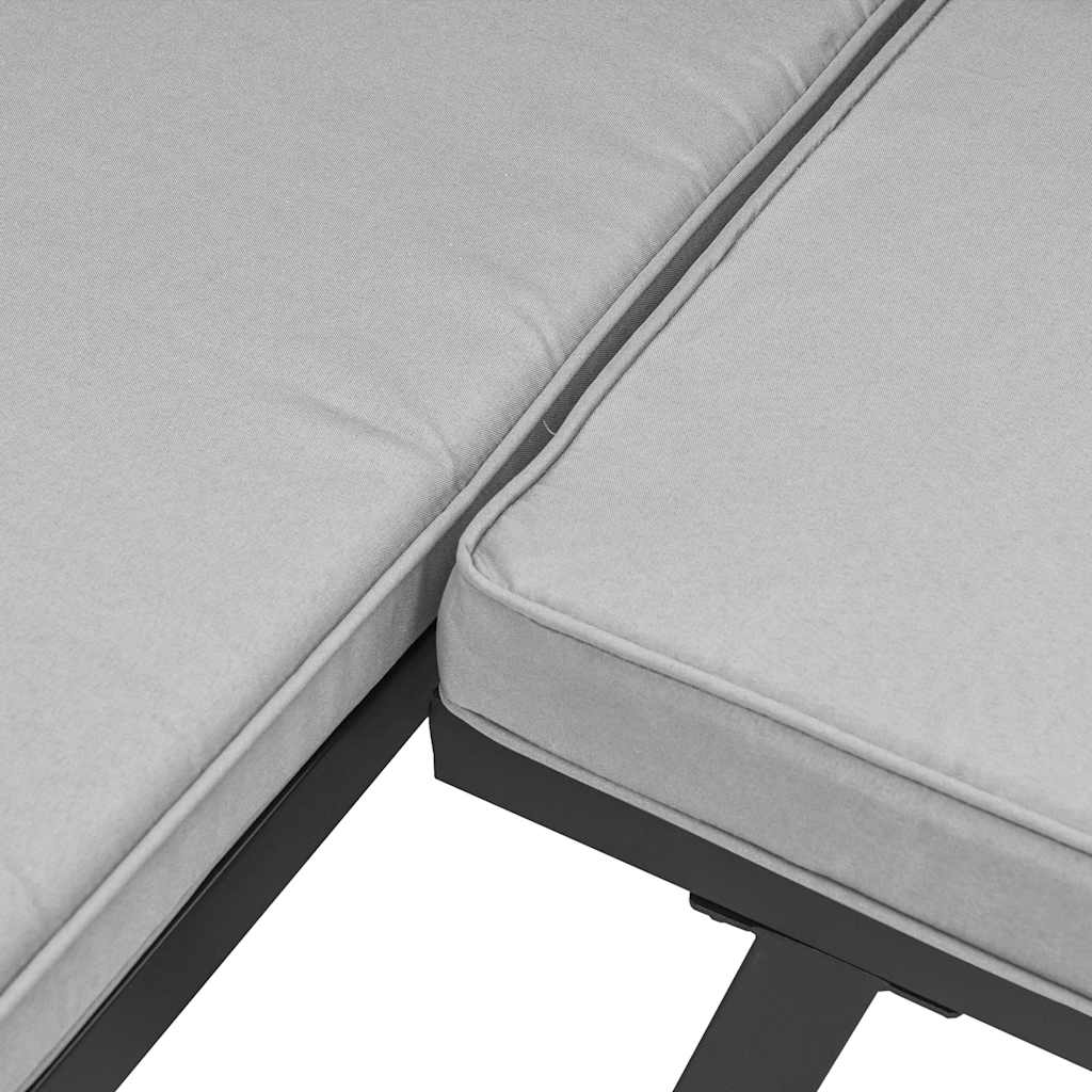 Tuinbanken Met Kussens 2 St Gepoedercoat Staal Zwart