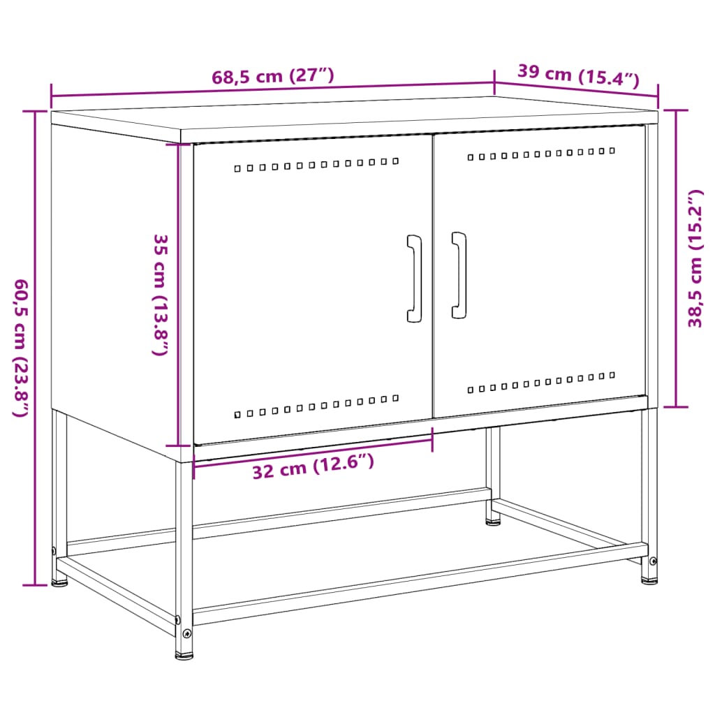 Tv-Meubel 68,5X39X60,5 Cm Staal Mosterd