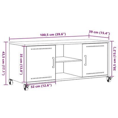 Tv-Meubel 100,5X39X43,5 Cm Staal