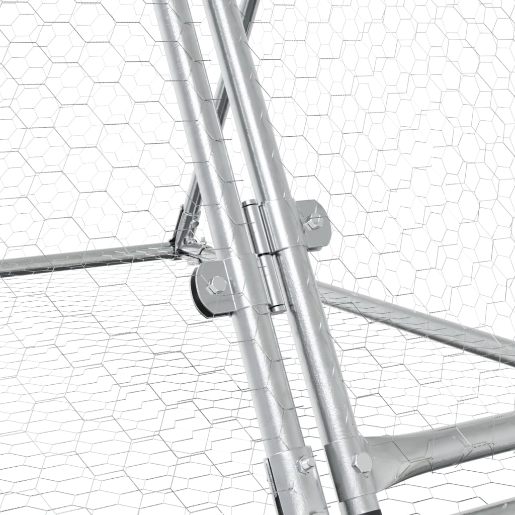 Konijnenhok 400X105X91 Cm Gegalvaniseerd Staal Zilverkleurig