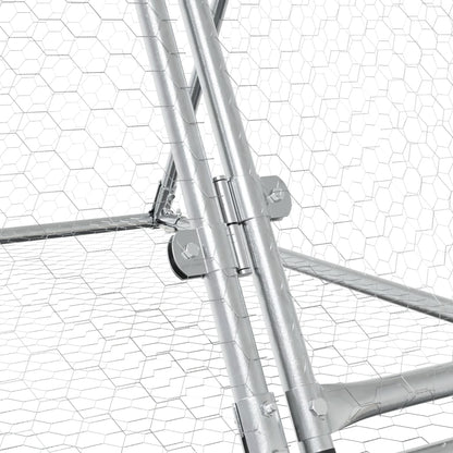 Konijnenhok 400X105X91 Cm Gegalvaniseerd Staal Zilverkleurig