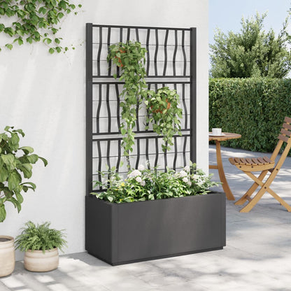 Plantenbak Met Latwerk 80X36X140 Cm Polypropeen Donkergrijs