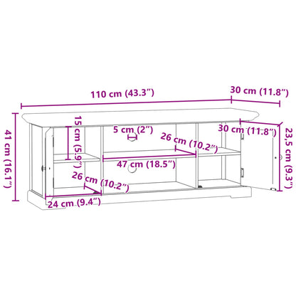 Tv-Meubel 110X30X41 Cm Bewerkt Hout Wit