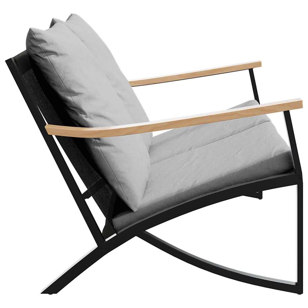 Tuinbank Met Kussens 120 Cm Staal Zwart