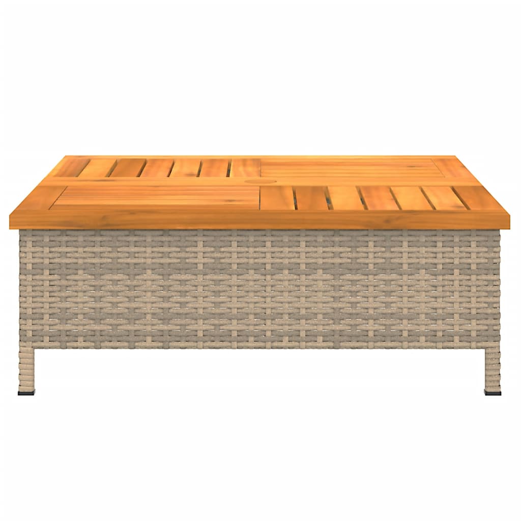 Tuintafel 70X70X25 Cm Poly Rattan En Acaciahout