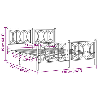 Bedframe Met Hoofd- En Voeteneinde Metaal