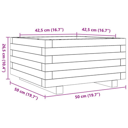 Plantenbak 50X50X26,5 Cm Massief Grenenhout Natuurlijk Grenenhout