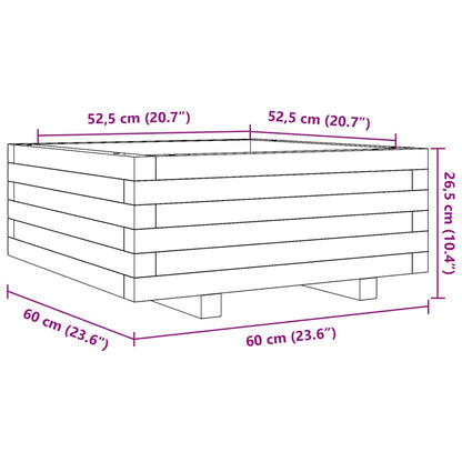 Plantenbak 60X60X26,5 Cm Massief Grenenhout