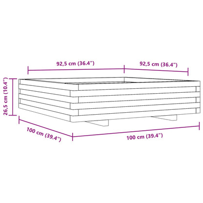 Plantenbak 100X100X26,5 Cm Massief Grenenhout