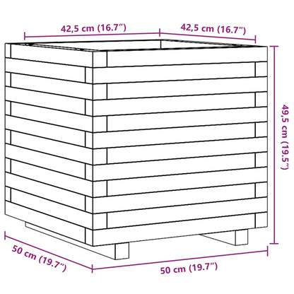 Plantenbak 50X50X49,5 Cm Massief Grenenhout Wit Wasbruin