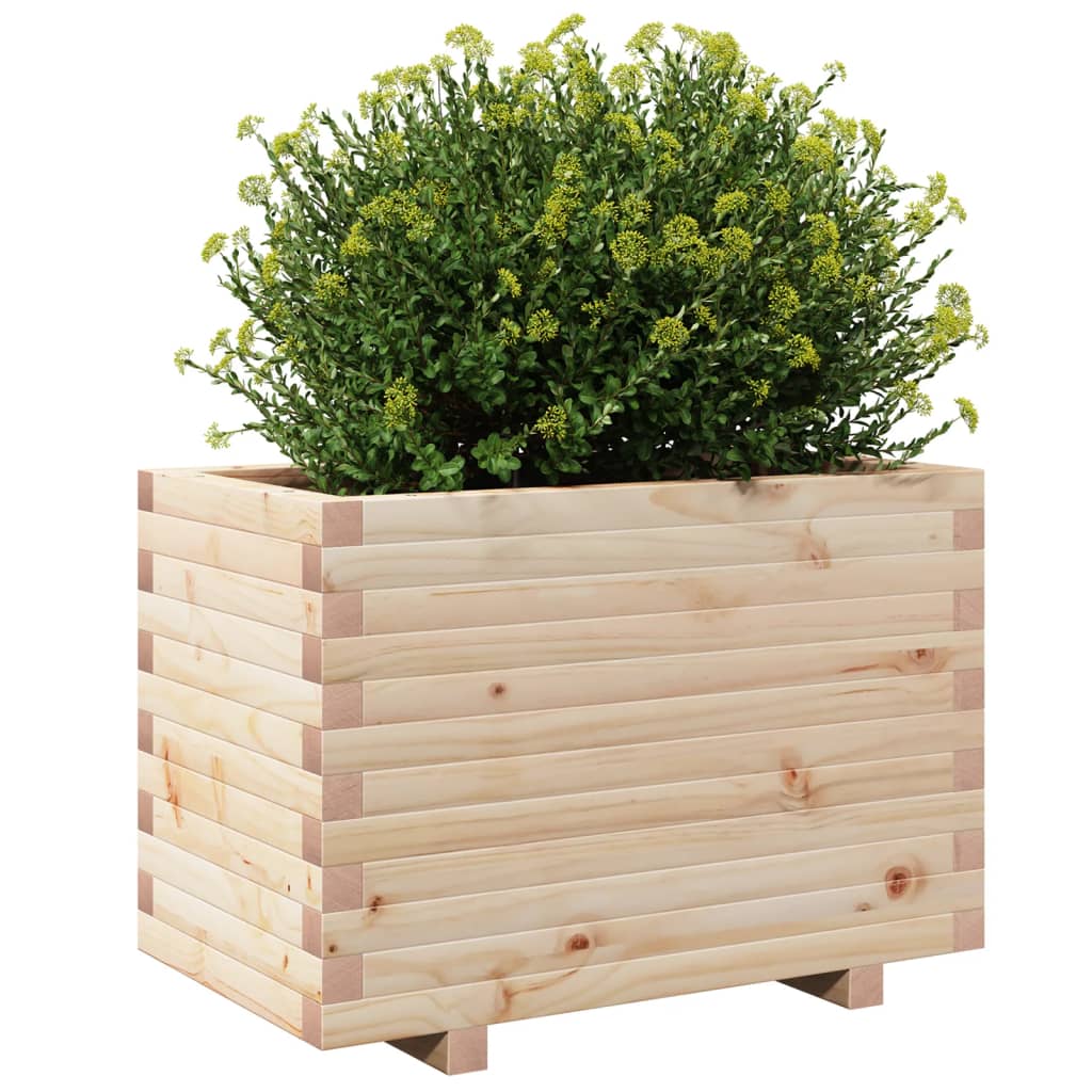 Plantenbak 70X40X49,5 Cm Massief Grenenhout Wit