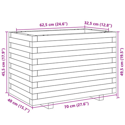 Plantenbak 70X40X49,5 Cm Massief Grenenhout Wit