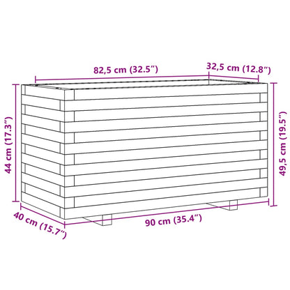 Plantenbak 90X40X49,5 Cm Massief Grenenhout Naturel Geïmpregneerd