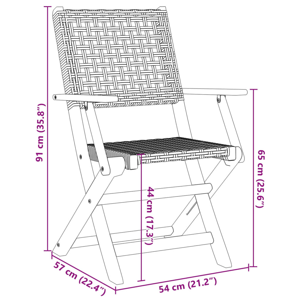 5-Delige Tuinset Poly Rattan En Massief Hout