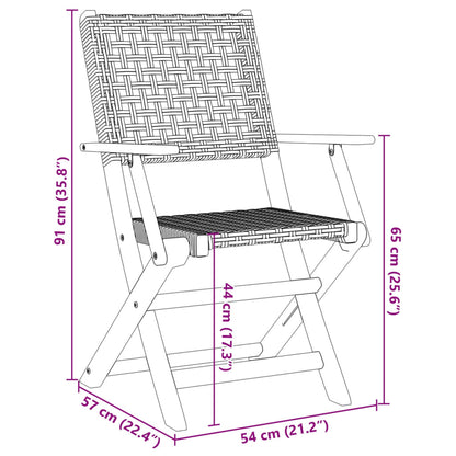 5-Delige Tuinset Poly Rattan En Massief Hout