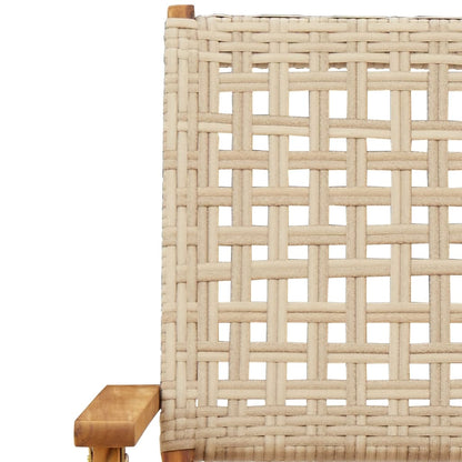 5-Delige Tuinset Poly Rattan En Massief Hout