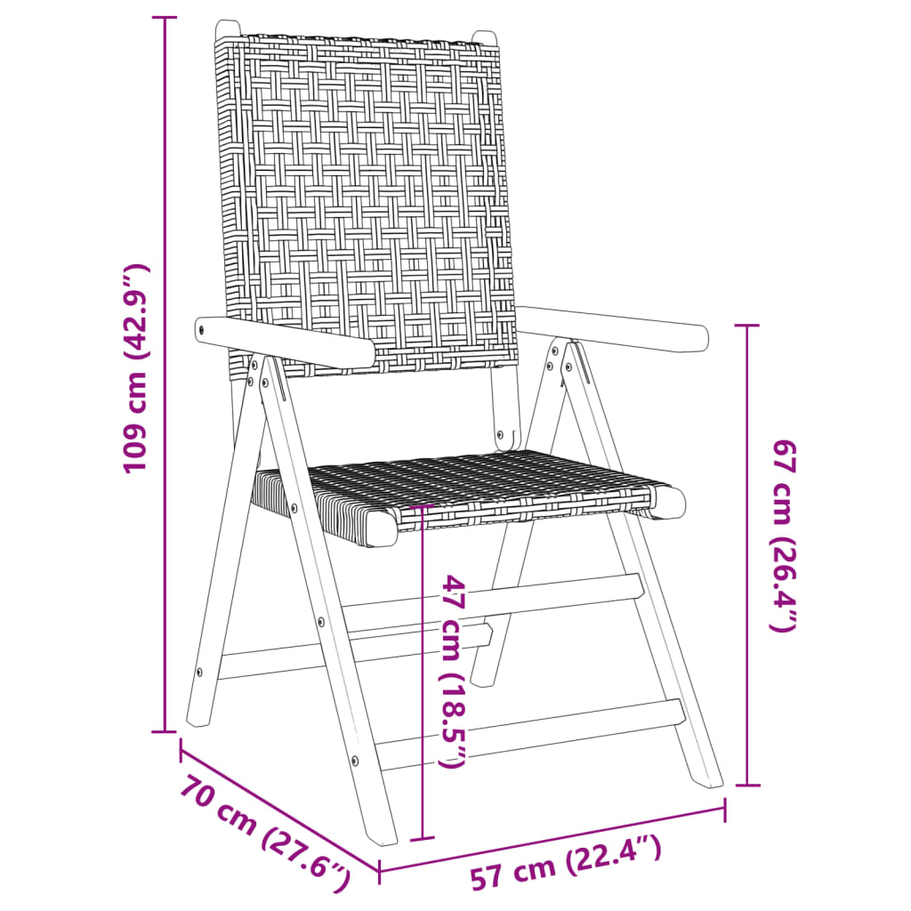 7-Delige Tuinset Poly Rattan En Massief Hout