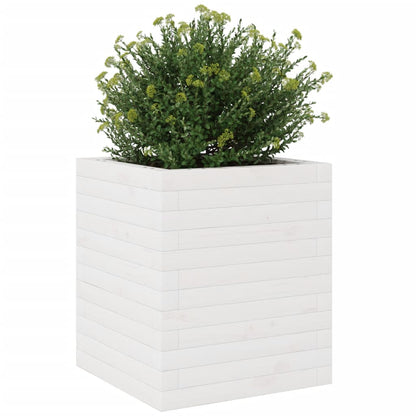 Plantenbak Massief Grenenhout Wit