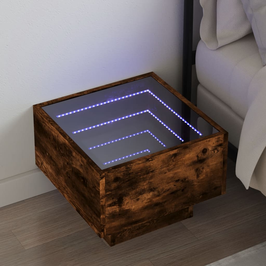 Nachtkastje Met Infinity Led 40X40X30 Cm Ig