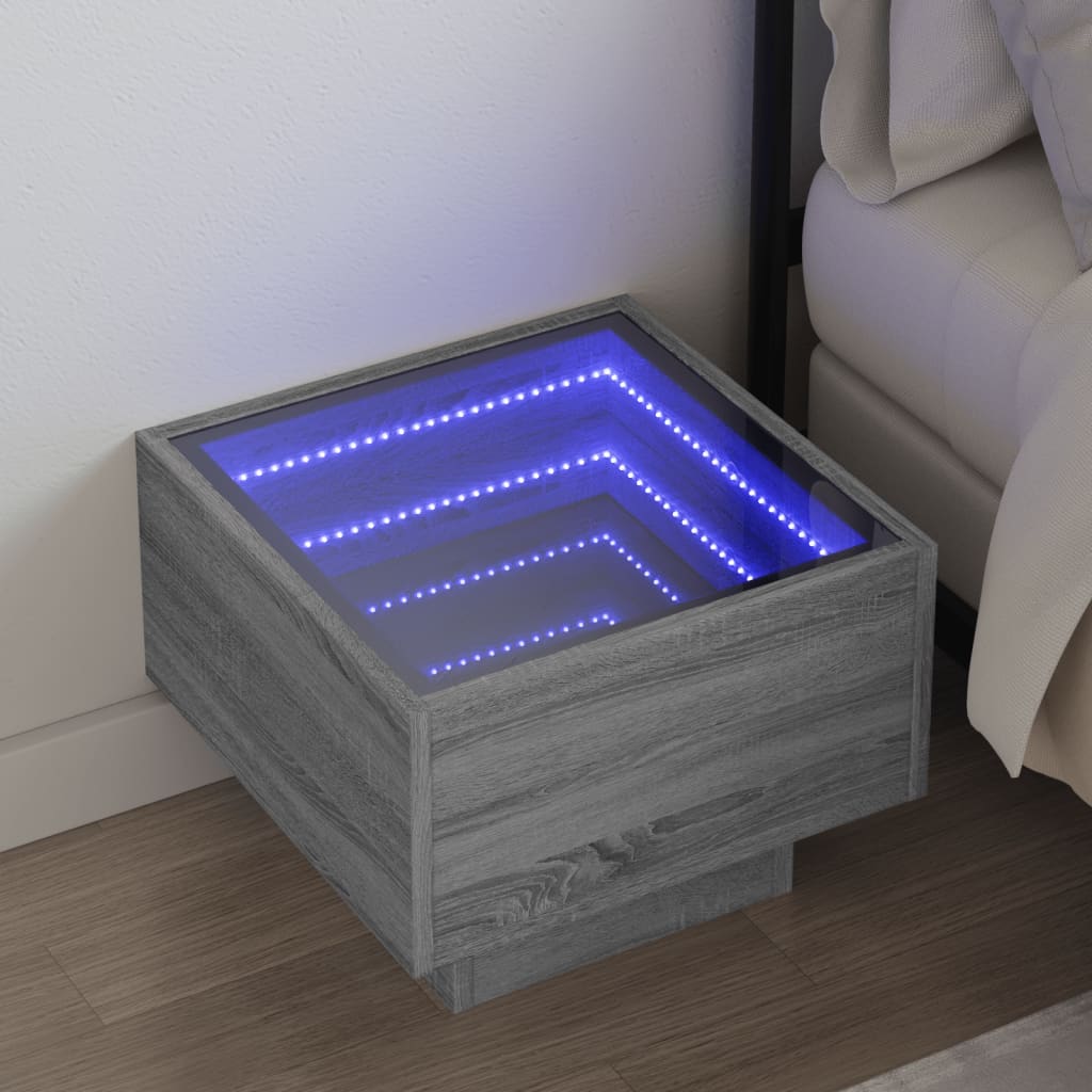 Nachtkastje Met Infinity Led 40X40X30 Cm Ig