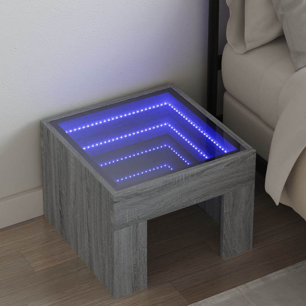 Nachtkastje Met Infinity Led 40X40X30 Cm Ig