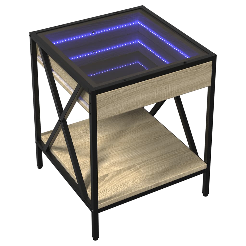 Nachtkastje Met Infinity Led 40X40X49 Cm Kleurig