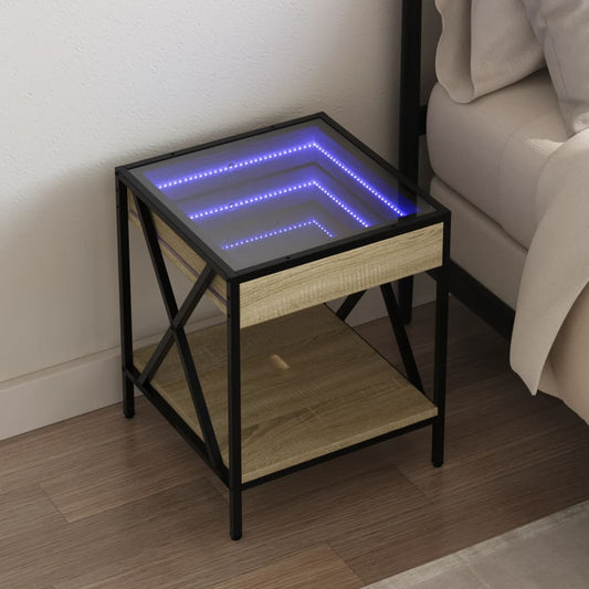 Nachtkastje Met Infinity Led 40X40X49 Cm Kleurig