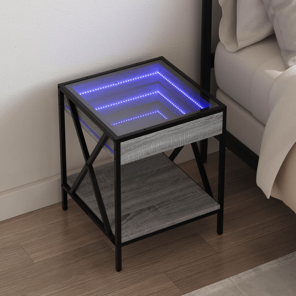 Nachtkastje Met Infinity Led 40X40X49 Cm Kleurig