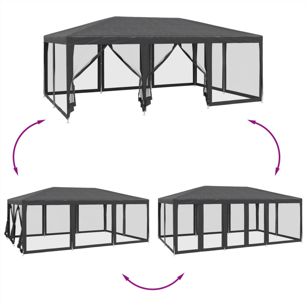 Partytent Met 10 Mesh Zijwanden Hdpe Kleurig